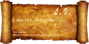 Labritz Vitolda névjegykártya